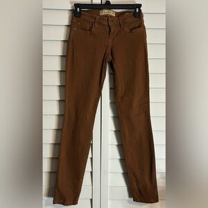 Guess Power Ultra Skinny Brown Pants Size 24 Stretch Soft Jeans‎ Fall Fashion